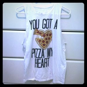 White Graphic Tank Top